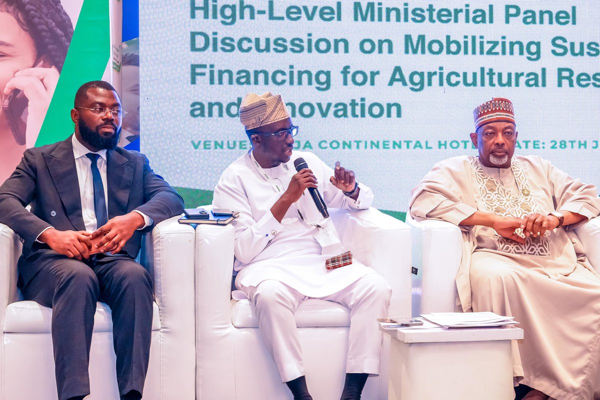 nadfng's tweet photo. Nigeria's Minister of Agriculture and Food Security, Senator Abubakar Kyari, and the Executive Secretary of the National Agricultural Development Fund (NADF), Mohammed Ibrahim, have called for a fundamental shift in how Africa finances agricultural research, insisting that sustainable agricultural transformation requires more than increased funding.

The call was made during the High-Level Ministerial Dialogue on Sustainable Financing for Agricultural Research, Development and Innovation (AR4D), held as part of the 9th Africa Agriculture Science Week (AASW9) at the Abuja Continental Hotel.

The dialogue, jointly organised by the National Agricultural Development Fund (NADF) and the Forum for Agricultural Research in Africa (FARA), focused on the theme, "Financing Africa's Agricultural Future: Mobilizing Strategic Investments for Science, Innovation and Transformation."

Click on this link to read the full story:
https://t.co/BfBLzwFDEU