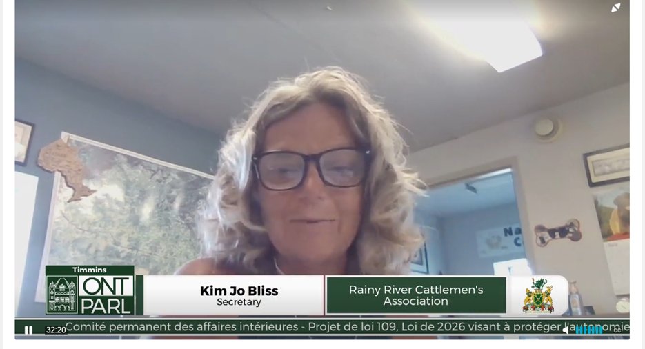 BeefFarmersON's tweet photo. Today, BFO representatives @farmgirlkjb, @desrochersfarm and Jason Reid appeared before the Standing Committee on the Interior in support of Bill 109. The provincial bill proposes improvements to beef licence fee collection, vet access and protections for Ontario farmland. #ontag https://t.co/tfJr7M6NCX