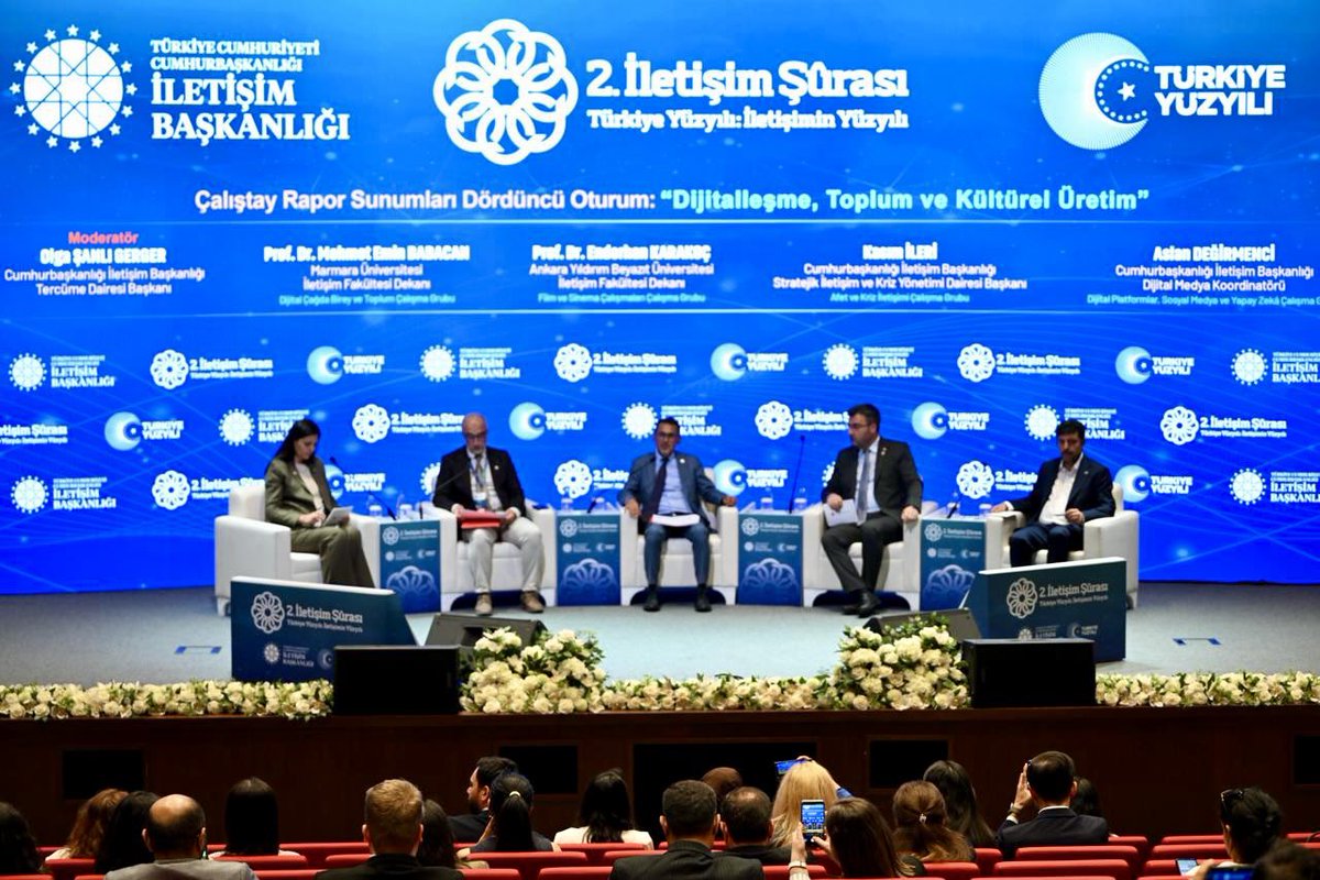 aslandegirmenci's tweet photo. Cumhurbaşkanlığı İletişim Başkanlığımız tarafından “Türkiye Yüzyılı: İletişimin Yüzyılı” temasıyla Ankara’da düzenlenen 2. İletişim Şûrası'ndan…

“İletişim Şûrası, dijital medya ve sosyal medya ekosistemindeki gelişmeleri sürekli izleyen, yapay zekâ destekli iletişim dönüşümünü takip eden ve ulusal iletişim politikalarına yön veren kalıcı bir stratejik mekanizmaya dönüştürülmelidir.”