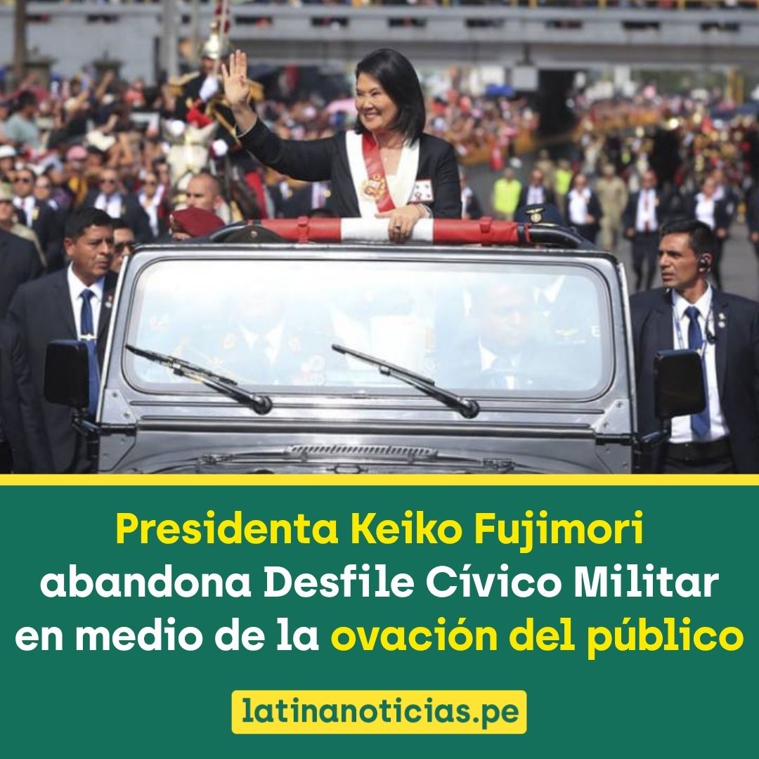 Latina_Noticias's tweet photo. 🔴 #LOÚLTIMO Después de varias horas, el Desfile Cívico Militar del 29 de julio terminó y la presidenta Keiko Fujimori abandonó el lugar en un auto descapotable y en medio de aplausos, saludos y gritos de "sí se pudo" de parte del público, que llegó masivamente a este tradicional evento de Fiestas Patrias.

📌 Mira aquí la transmisión EN VIVO de Latina Noticias: https://t.co/44C6sh9Ggt