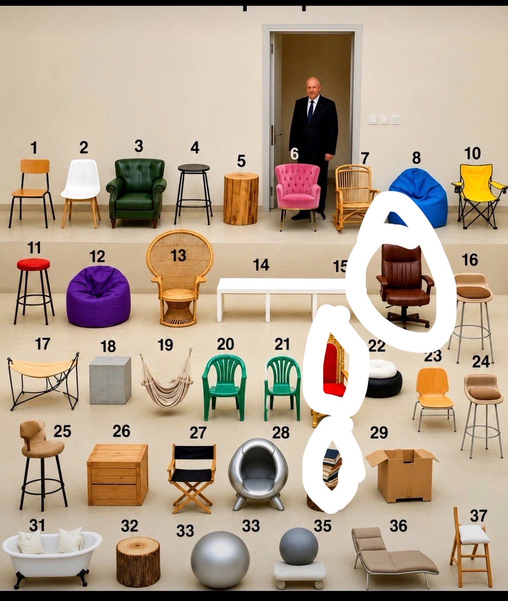 Marixol03's tweet photo. @Oscarrjavier95 Esa silla ejecutiva de escritorio, el trono de rey y el tronco de árbol con libros no tiene número y tampoco hay asiento con él número 30 y el 33 se repite, son errores q detecte, pero me sentaría en la silla ejecutiva de escritorio, o cualquiera de los puffs https://t.co/P7fcT4DzLz