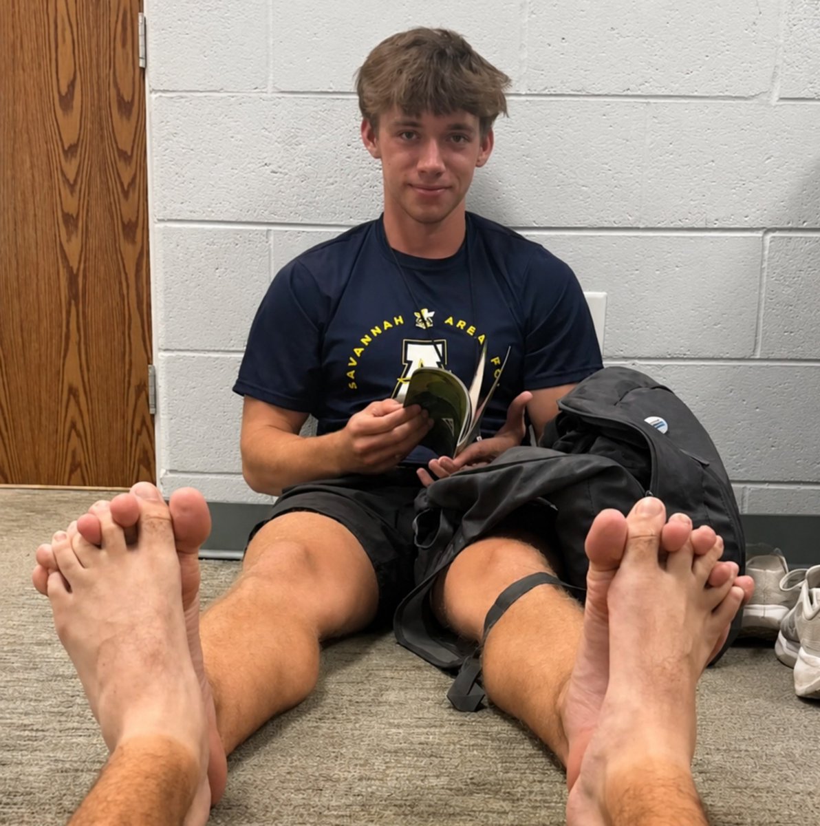 popmencrave's tweet photo. This new football player casually slides his feet closer to his coach until their toes intertwine. Then, he starts squeezing tighter and tighter making it clear he is in control and does not want to let it go... https://t.co/ZD5f48yAEj