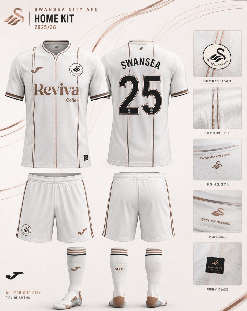 itsfootygeek's tweet photo. 🚨Based on Joma’s teaser, this is what the new 2026/27 home kit might look like!🦢
*Reviva is no longer the front of shirt sponsor, so expect a new sponsor tomorrow!🤔
#swanseacity #efl #yjb #swans #jackarmy #swansea #championship #swanseacityfc https://t.co/vYuvDN1GcY