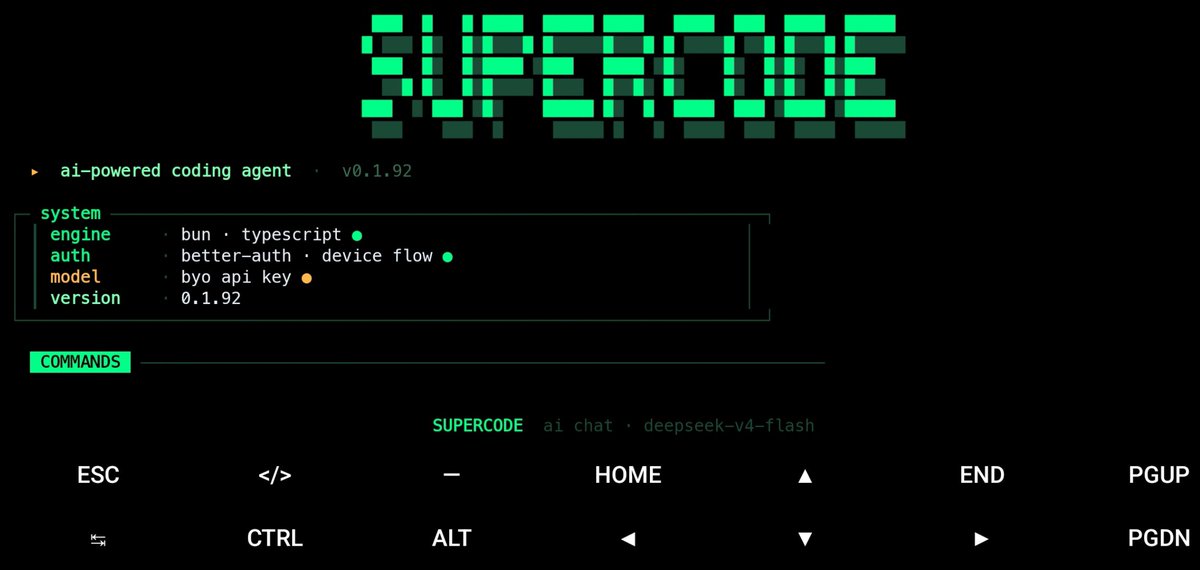 DevCoreX's tweet photo. ❇️ SuperCode CLI en Termux

Hemos subido un video explicando cómo instalarlo en Termux usando bun.js y posteriormente aprovechamos los créditos gratuitos del agente para integrar a este mismo al flujo automatizado de Core-Termux.

👉 https://t.co/tOHJwDXvX6

-- DevCoreX Team https://t.co/fhBbwHEnqG