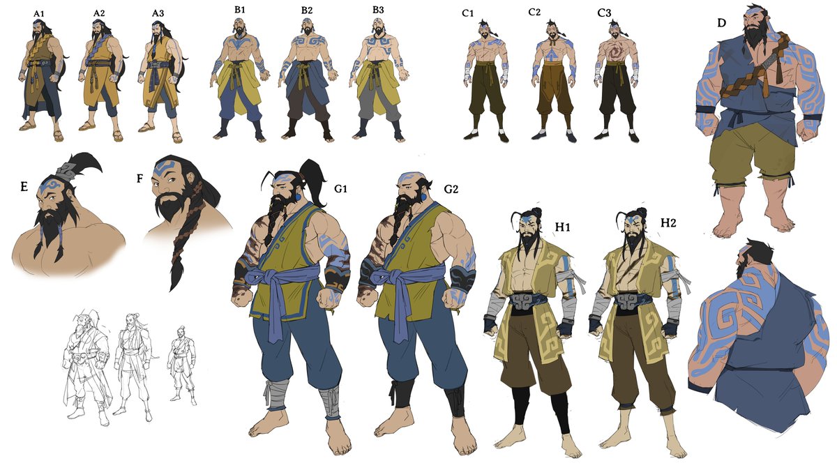 nesskain's tweet photo. Some early ideation for Tagah for the Avatar: Aang movie, back when the project was still in its blue-sky phase! Huge thanks to Jake Panian for giving me the opportunity to throw some ideas around. https://t.co/PNhPsQIiNd