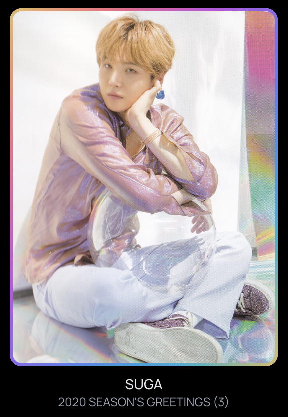 inthyoongiverse's tweet photo. @BcdApp @bcdcollection 2���⃣7️⃣2️⃣ SUGA - 2020 SEASON'S GREETINGS (3) #bcdapp #bcdcollection https://t.co/TpqET924Re