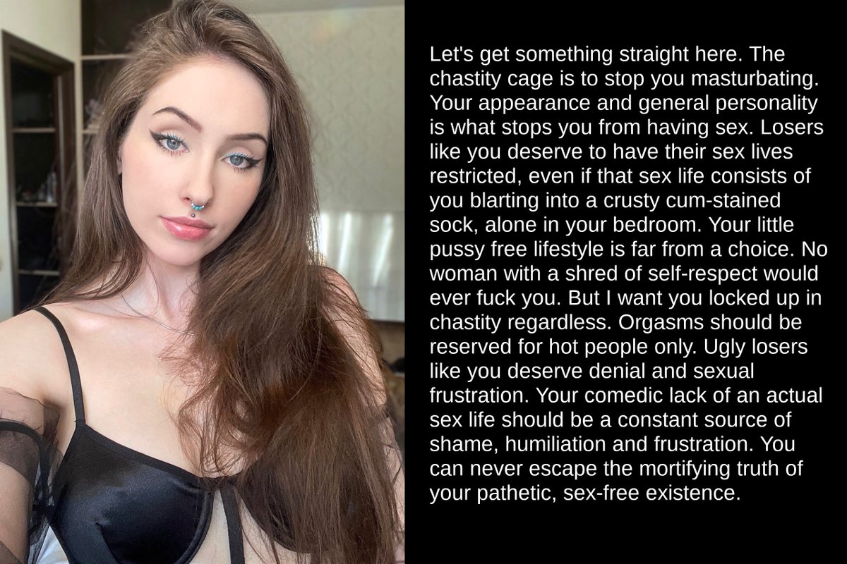 Femdom_Caps's tweet photo. The chastity cage is to stop you masturbating.

Femdom Findom Chastity Cuckold Financial Domination Humiliation Fantasy Caption https://t.co/ZXiIoyk4ys