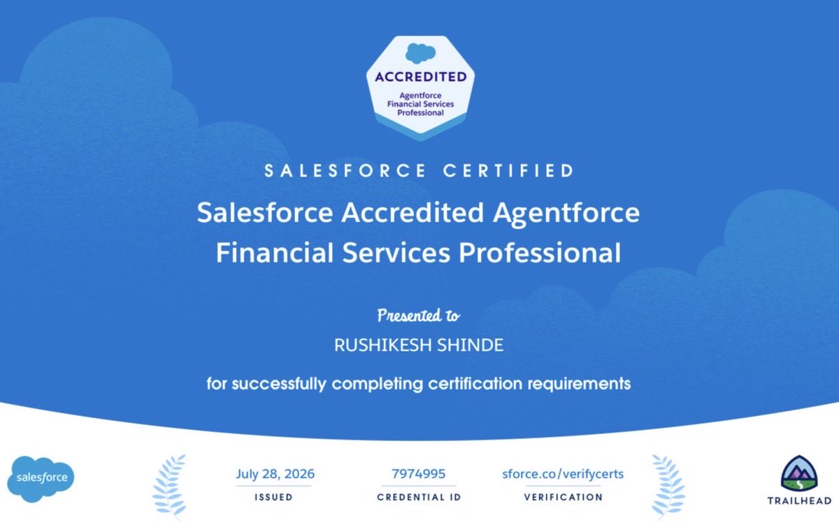 rushikesh94's tweet photo. #fsc #salesforce @trailhead @SalesforceAdmns @salesforcejobs @SalesforceforIT https://t.co/G6fkEuQebi