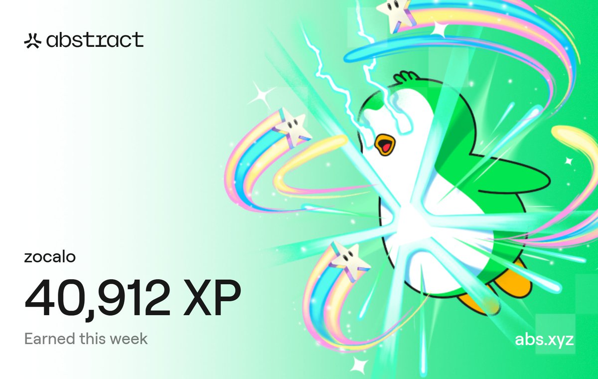 dcillerr's tweet photo. I just earned 40,912 XP on @AbstractChain! 🎉
Actually, I’ve been collecting points regularly, but this is the first time I’ve wanted to share them :p https://t.co/kdUBWzHqfZ