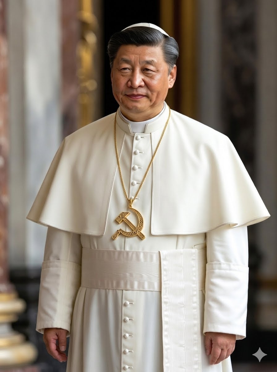 Luis61053512's tweet photo. El criminal “Acuerdo Provisional sobre el Nombramiento de Obispos” (2018-2026) otorga a la dictadura China a través del Partido Comunista de China (PCC) a designar y ordenar obispos comunistas arbitraria y unilateralmente bajo la política de "sinización"; esta concesión a una dictadura marxista y atea es una claudicación ante el poder político civil y una traición a Dios.

Quienes rechazan la asimilación forzada al control del brutal régimen comunista chino sufren la represión y el genocidio directo del régimen:

Obispos encarcelados: El obispo clandestino James Su Zhimin suma décadas bajo desaparición forzada. Prelados como Joseph Zhang Weizhu y Cui Tai sufren confinamientos y arrestos continuos por negarse a unirse a la falsa Iglesia comunista.
Fieles y Templos: La policía ejecuta detenciones masivas de miles de laicos, acoso y persecución digital y redadas en misas clandestinas. Decenas de templos históricos han sido demolidos y sus cruces reemplazadas por propaganda del PCC.

Para los fieles y obispos católicos del orbe el señor que aparece en la foto es quien realmente está dirigiendo la Iglesia católica con el aval de Roma: