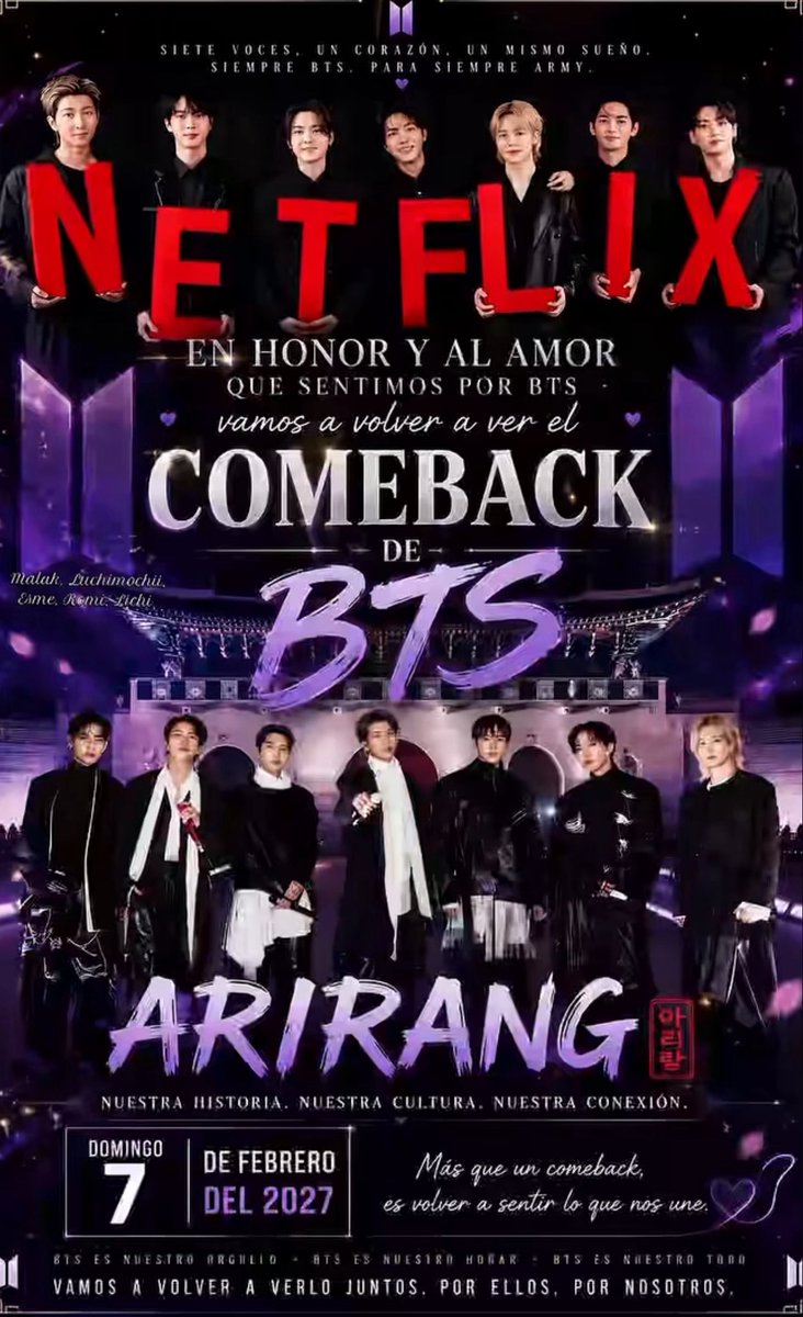 stone_graphic's tweet photo. @nanasjikook My friends and I are campaigning to watch the Netflix comeback again on the day of the Grammys (February 7th, 2027) https://t.co/GBM2qMMZ32