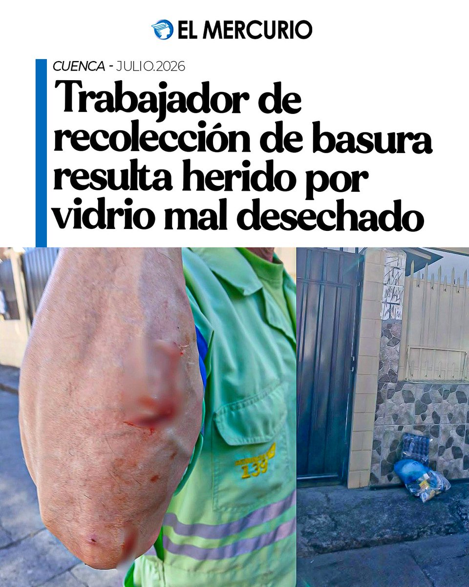 elmercurioec's tweet photo. Un mal manejo de la basura causó una nueva afectación a un trabajador de EMAC. Conozca cómo evitar estos accidentes y las sanciones. https://t.co/pFxx5AXqkV https://t.co/zIvoCPOngi