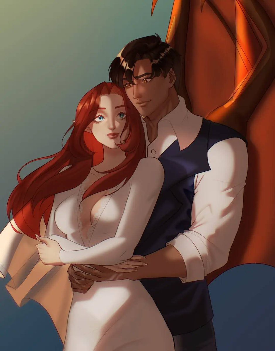 dailygwynriel's tweet photo. two lovebirds after their mate ceremony 🤍✨

art by _inkye and comm by bookish_embers https://t.co/3ZZXGvS9zW