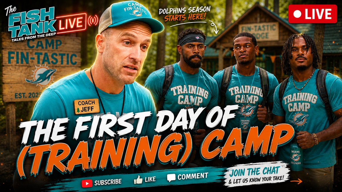 TheFishTank81's tweet photo. **NEW START TIME** Tonight at 8:30 PM. It's the first day of Miami Dolphins Training Camp and we can't wait to talk about it!
#DiveIn on the @DolphinsTalk YouTube channel tonight at 8:30 PM to catch @ojmcduffie81 @TeamLevit @chrisperk @SeriouslySevach and of course, @cvhlaw. https://t.co/Sz3jq5SnVh