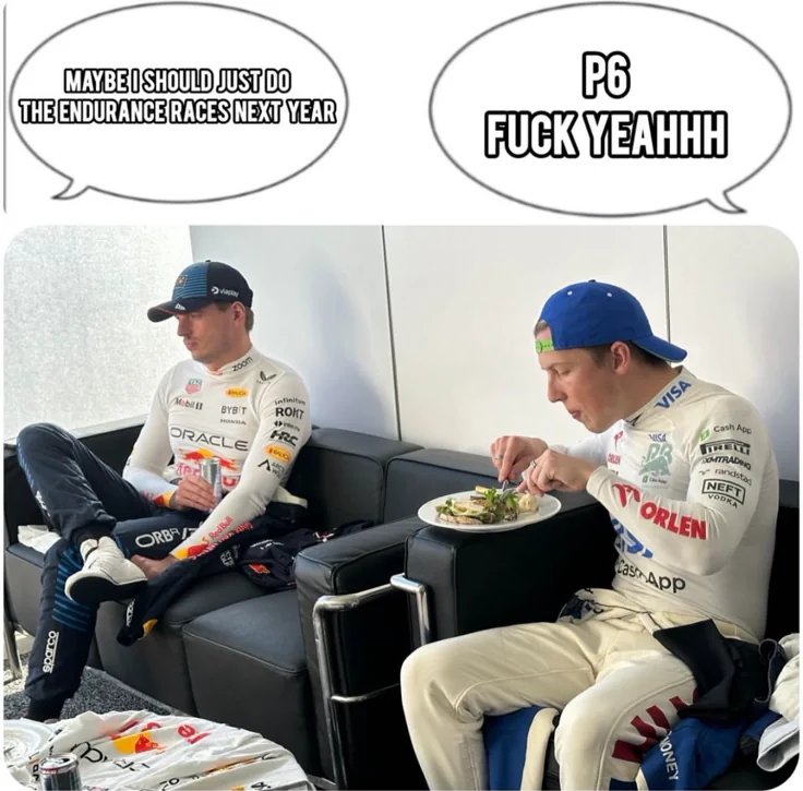 vettealbono's tweet photo. how it feels to support both rbr and vcarb https://t.co/jr4ZjlqYtH