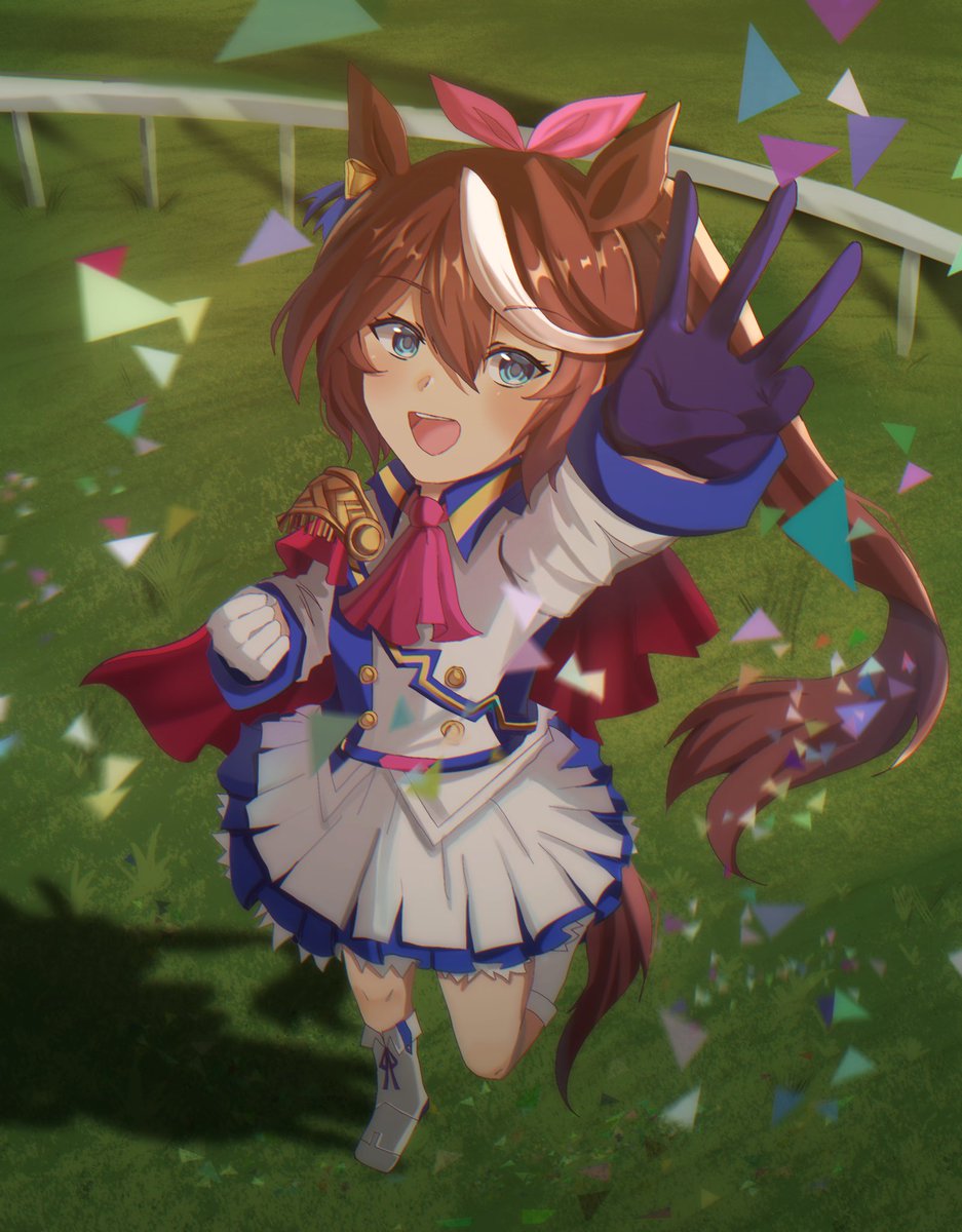 Temshi_'s tweet photo. “I am the Invincible Monarch!”
#tokaiteio #umamusume #umamusumefanart https://t.co/b5CKQzU3yq