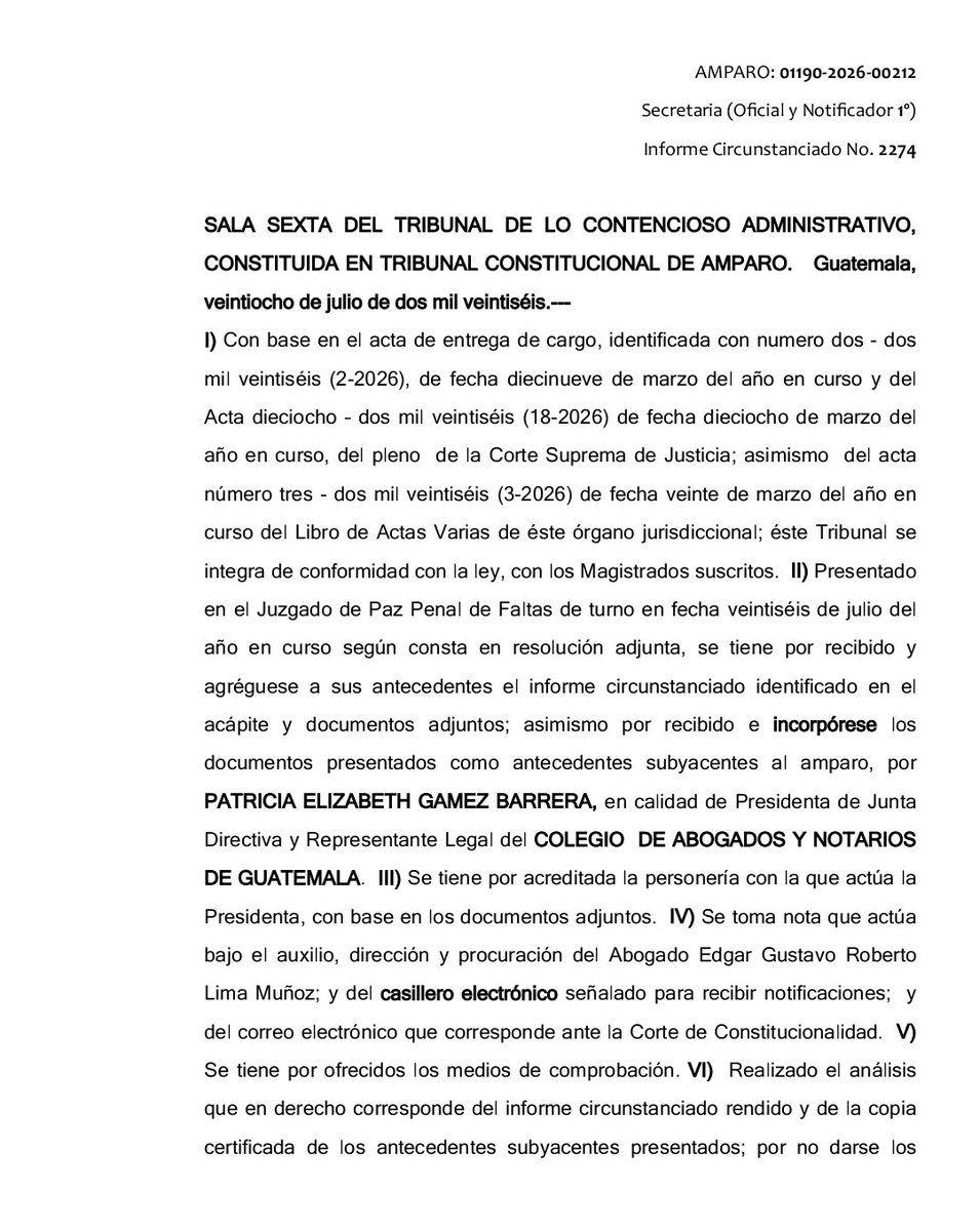 dcuevas_pl's tweet photo. El @CangGuatemala tiene que suspender por segunda ocasión la asamblea convocada el 31 de julio y no puede hacer otra convocatoria por orden de la Sala Sexta Administrativa que otorgó un amparo al abogado Wilson López, el Cang buscaba reformar su reglamento de elecciones. https://t.co/6J487flYZG