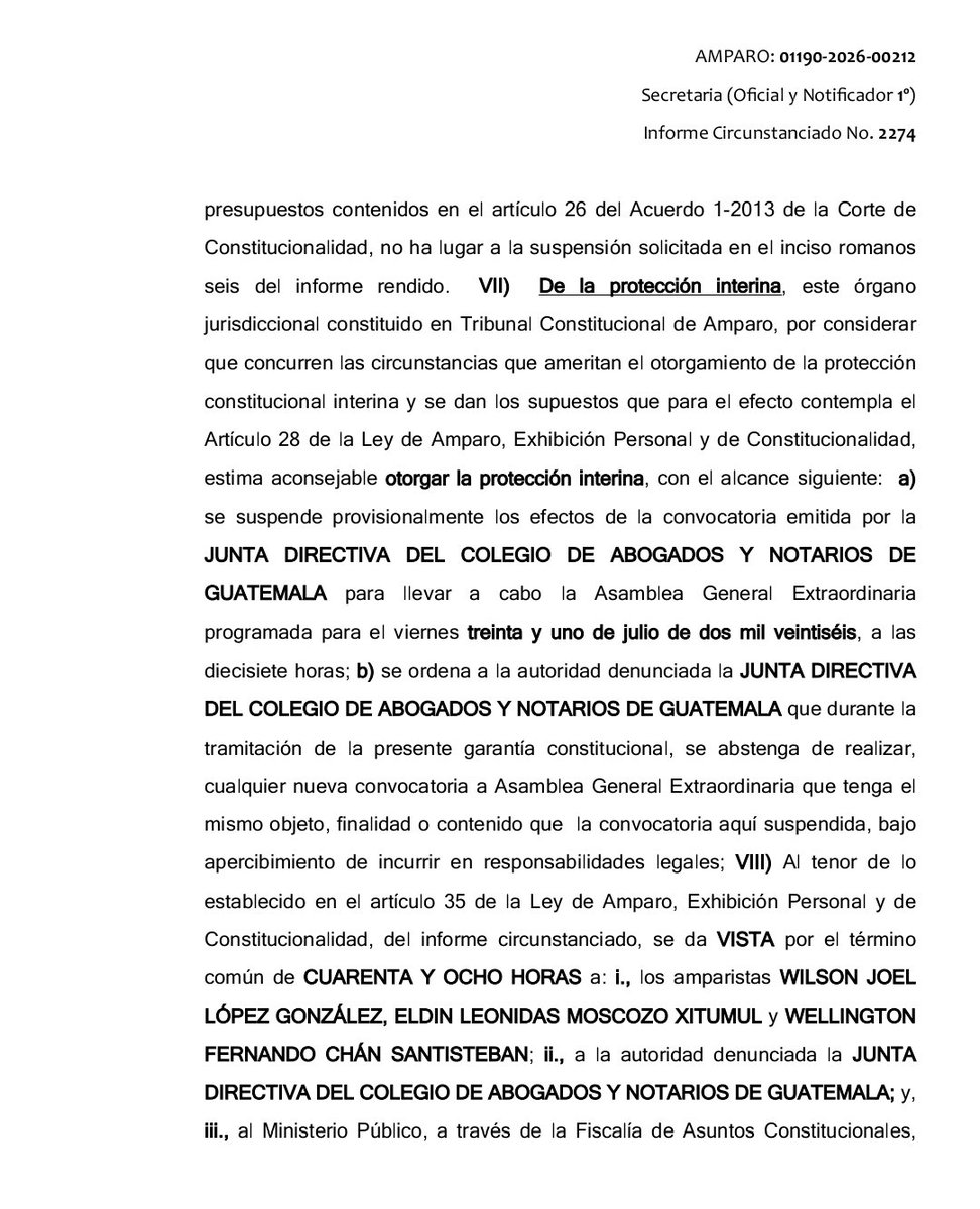 dcuevas_pl's tweet photo. El @CangGuatemala tiene que suspender por segunda ocasión la asamblea convocada el 31 de julio y no puede hacer otra convocatoria por orden de la Sala Sexta Administrativa que otorgó un amparo al abogado Wilson López, el Cang buscaba reformar su reglamento de elecciones. https://t.co/6J487flYZG