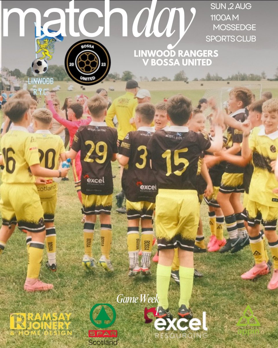 BossaUnited's tweet photo. All action weekend in store for the boys this week 😮‍💨

Friday the Whites play Stewarton, kicking off their 9s campaign under the lights 🔦

Saturday the Yellows have tough test that is Kilwinning Rangers 2015 🤝

Lastly the Blacks are up in Renfrewshire to play Linwood Rangers ⚽️ https://t.co/ZZLns3X1yR