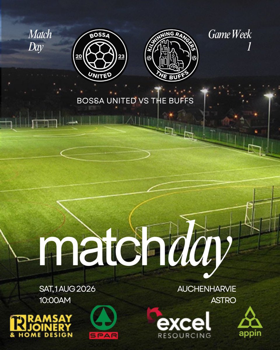BossaUnited's tweet photo. All action weekend in store for the boys this week 😮‍💨

Friday the Whites play Stewarton, kicking off their 9s campaign under the lights 🔦

Saturday the Yellows have tough test that is Kilwinning Rangers 2015 🤝

Lastly the Blacks are up in Renfrewshire to play Linwood Rangers ⚽️ https://t.co/ZZLns3X1yR