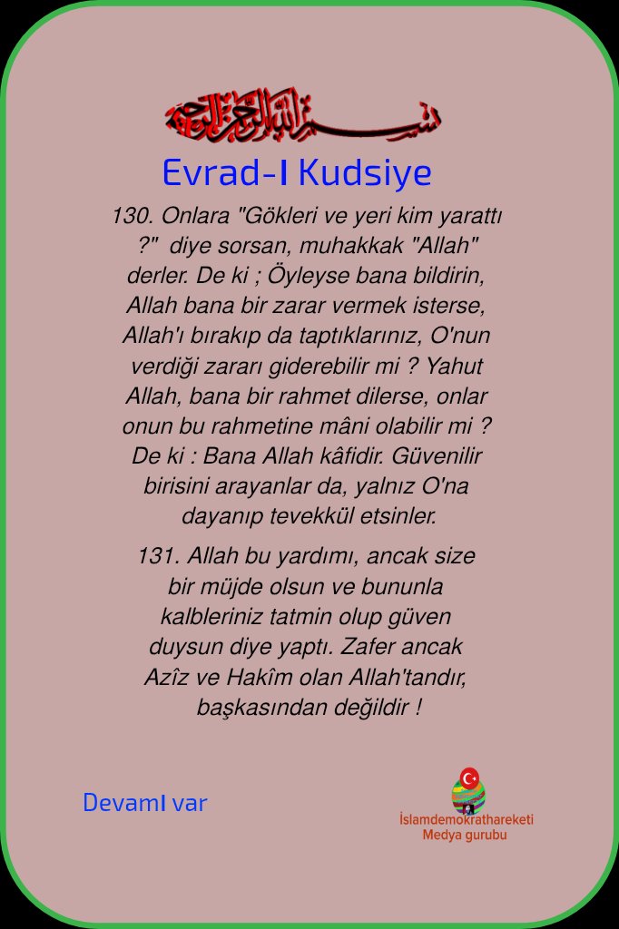 levtas37's tweet photo. Bir âyet bir duâ https://t.co/fhGkKNFawS