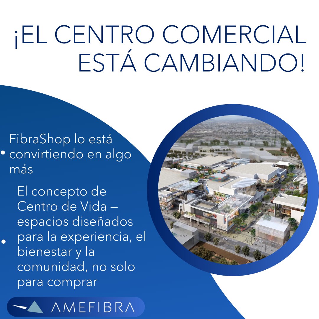 AMEFIBRA's tweet photo. Los centros comerciales están cambiando.

FibraShop los está convirtiendo en Centros de Vida — espacios de experiencia, comunidad y bienestar, no solo de consumo. 🏙️

Puerto Paraíso en Los Cabos es el ejemplo.

#FIBRAs #AMEFIBRA #FibraShop https://t.co/wxg9H5BOph