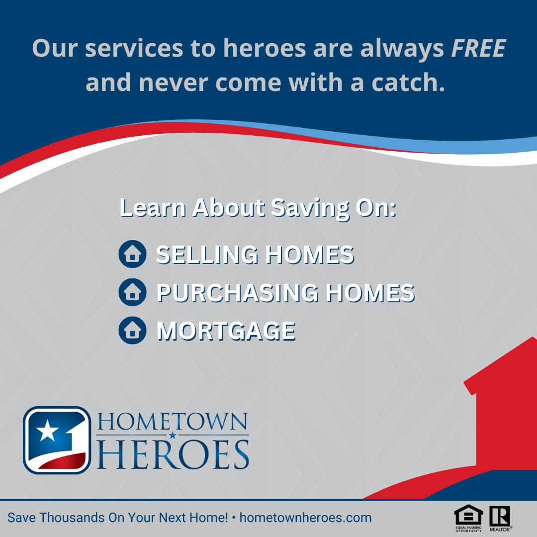 RussellTRealtor's tweet photo. Hometown Heroes believes our communities are made better by the selfless actions of our everyday heroes. We are grateful for all those who serve and protect us. Reach out to me today to learn more! https://t.co/mZGdIs4uNo