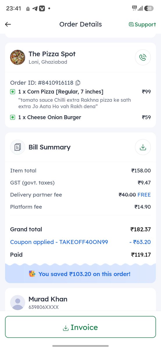 MURAD6398's tweet photo. Zomato ke driveri boy ke pass bag nahin hai aur Pairon Mein khana Rakh kar deliver kar rahe hain aur Zomato se baat karne ki main koshish kar raha hun to baat bhi nahin kar rahe Zomato yah hai isliye apni sehat Ka Khyal rakhen Zomato se khana Nahin Manga
@zomatocare https://t.co/siAhJ4cE6Y