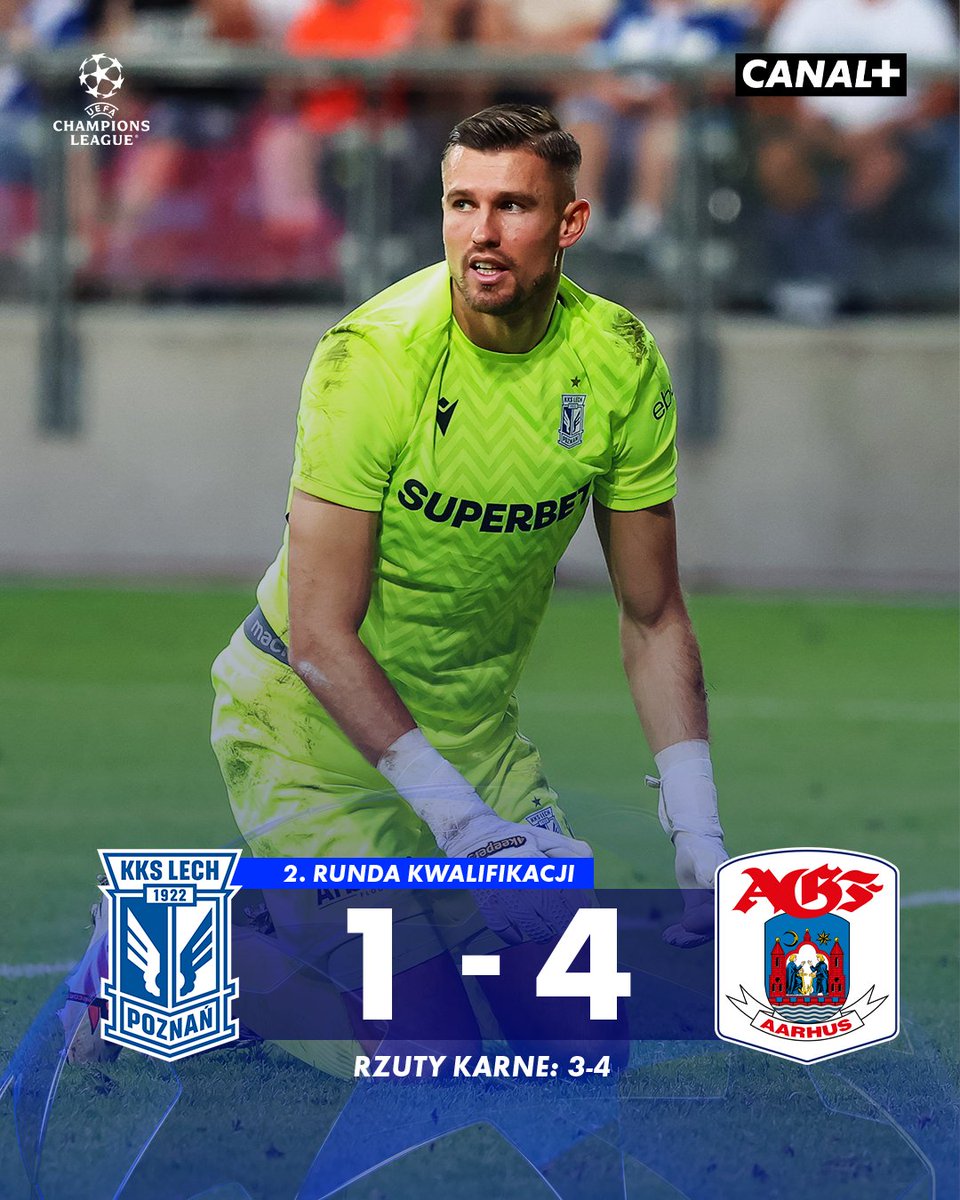 CANALPLUS_SPORT's tweet photo. Lech Poznań odpada z rywalizacji o Ligę Mistrzów UEFA! 💔 https://t.co/Nh4NcBcg0g