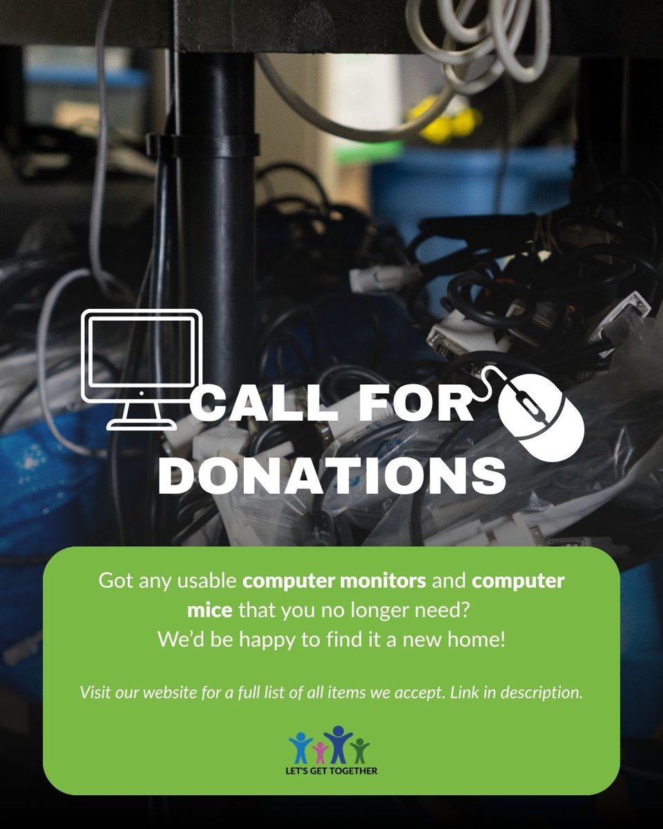 GetTogetherTO's tweet photo. Desktops? Ready.
Monitors &amp; Mice? We need YOU! 🖥️🖱️

In order to give others our refurbished computers, we need to pair them with monitors and mice. 

Send us a DM or visit our website to learn more about how you can donate your tech.

Link: https://t.co/u4QDVihrqH

#LGTTech4All https://t.co/bUwXQfMSDn