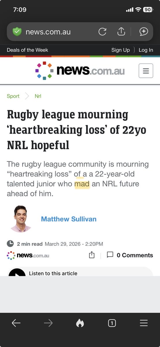 43stormin's tweet photo. @Matt_H_Sullivan how hard is to get the names of the people you’re referring to correct in your “reporting” or the sentence to make sense. Useless &amp; typical from @newscomauHQ “journalists” Do better https://t.co/waASjmpRIg