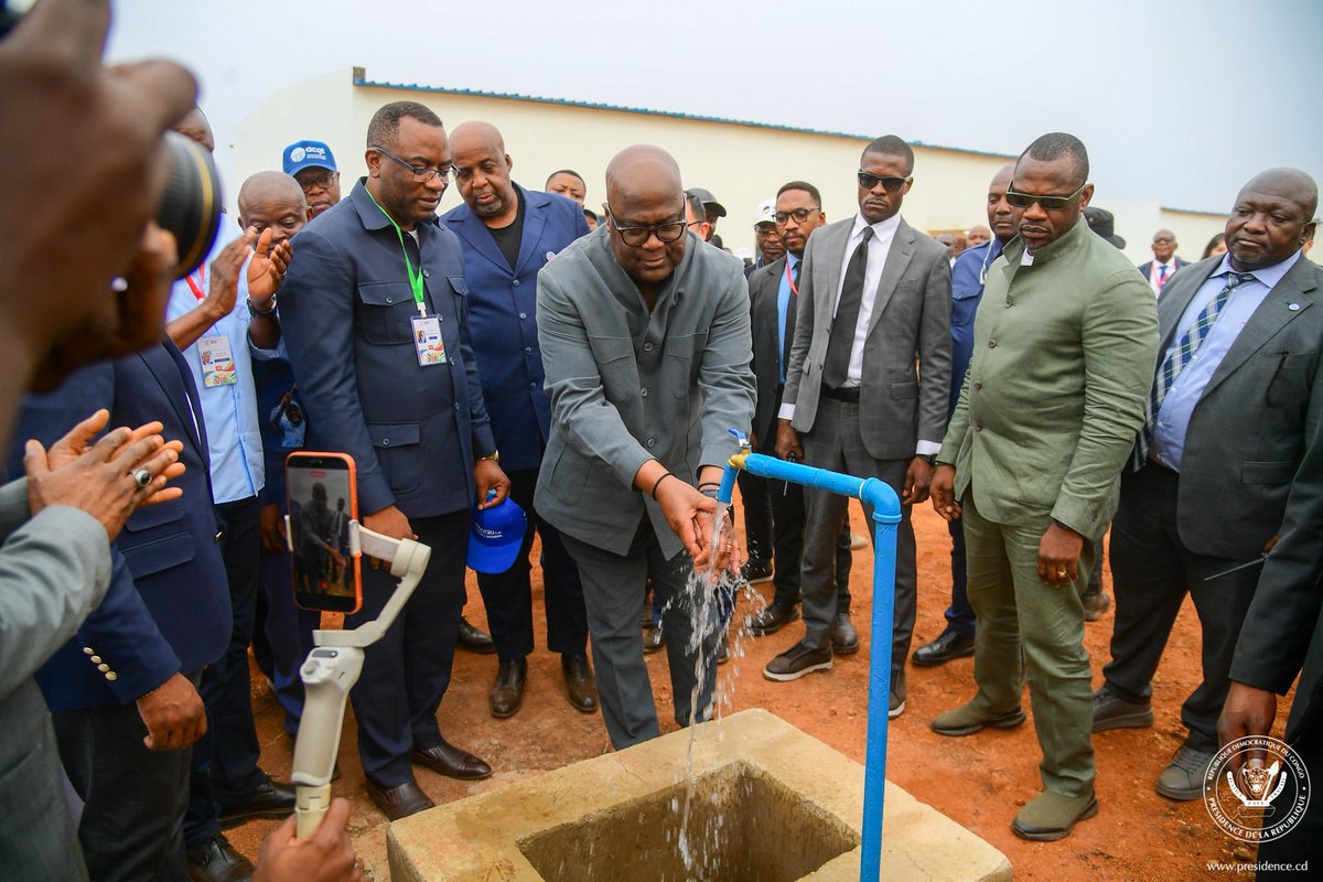MichelOmengA2's tweet photo. #Kamina : inauguration ce mercredi par le Chef de l'État de l'usine de captage et de traitement d'eau potable d'une capacité de 7 000m³/jour, en présence de S.E. @molendosakombi, Ministre des Ressources Hydrauliques et Électricité. 👇 https://t.co/T87KbjR7Lm