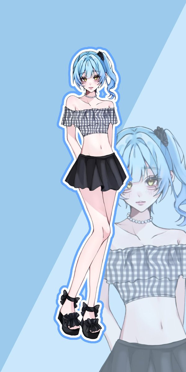 tukimi_sora's tweet photo. 新立ち絵公開！

水着だよー！
海開き期間はこれで配信するからみんな良かったら来てねー！

全反応巡回！！

 #IRIAMライバーと繋がりたい  #新衣装公開 https://t.co/SwLHcZV1YH
