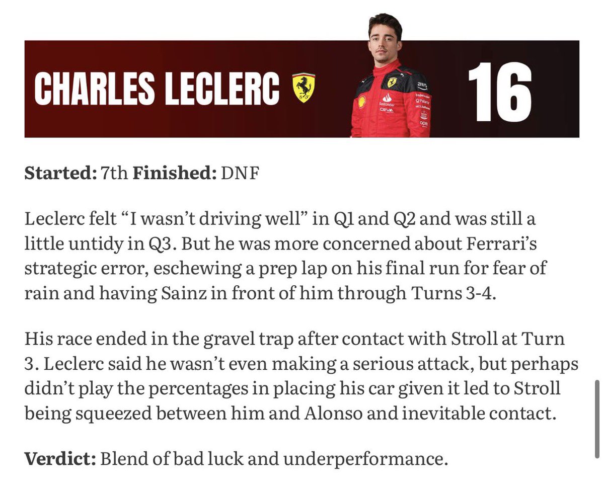 formuladata_'s tweet photo. @Carroll_LFC A weekend where Sainz outperformed Leclerc. Then he was the best driver the next year in Australia 2024. https://t.co/Fy5oGYYoSr