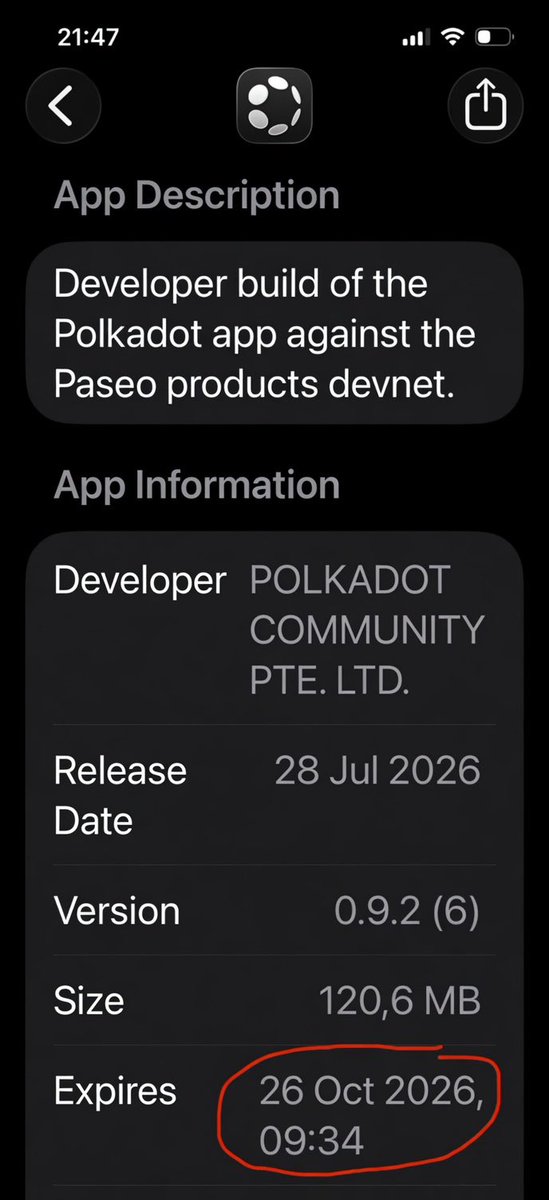Biz_R_'s tweet photo. @Polkadot app test products devnet expires in October.

What’s coming next? https://t.co/PUlZdgEDdF