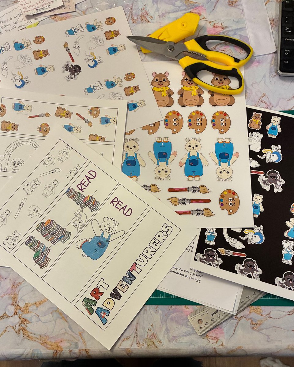 WriteLisaWrite's tweet photo. Turning @Frozty.byte amazing illustrations into some cool limited Art Adventurers freebies 
This little guy is one of my favorites lately ;)

#ArtAdventurersBook #stickers #bookmarks #craftygirl https://t.co/QqAOrPA6b4