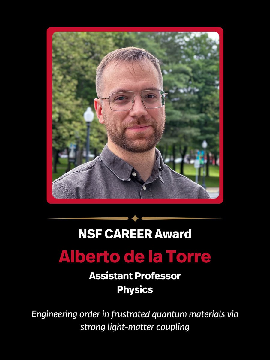 NortheasternCOS's tweet photo. Congratulations to Assistant Professors Alberto de la Torre and Calina Copos on receiving 2026 NSF CAREER Awards! 🎉 

This prestigious award recognizes their innovative research and potential to lead advances in their fields. 

#NortheasternCOS #COSConnects https://t.co/uE3e2NvRNO