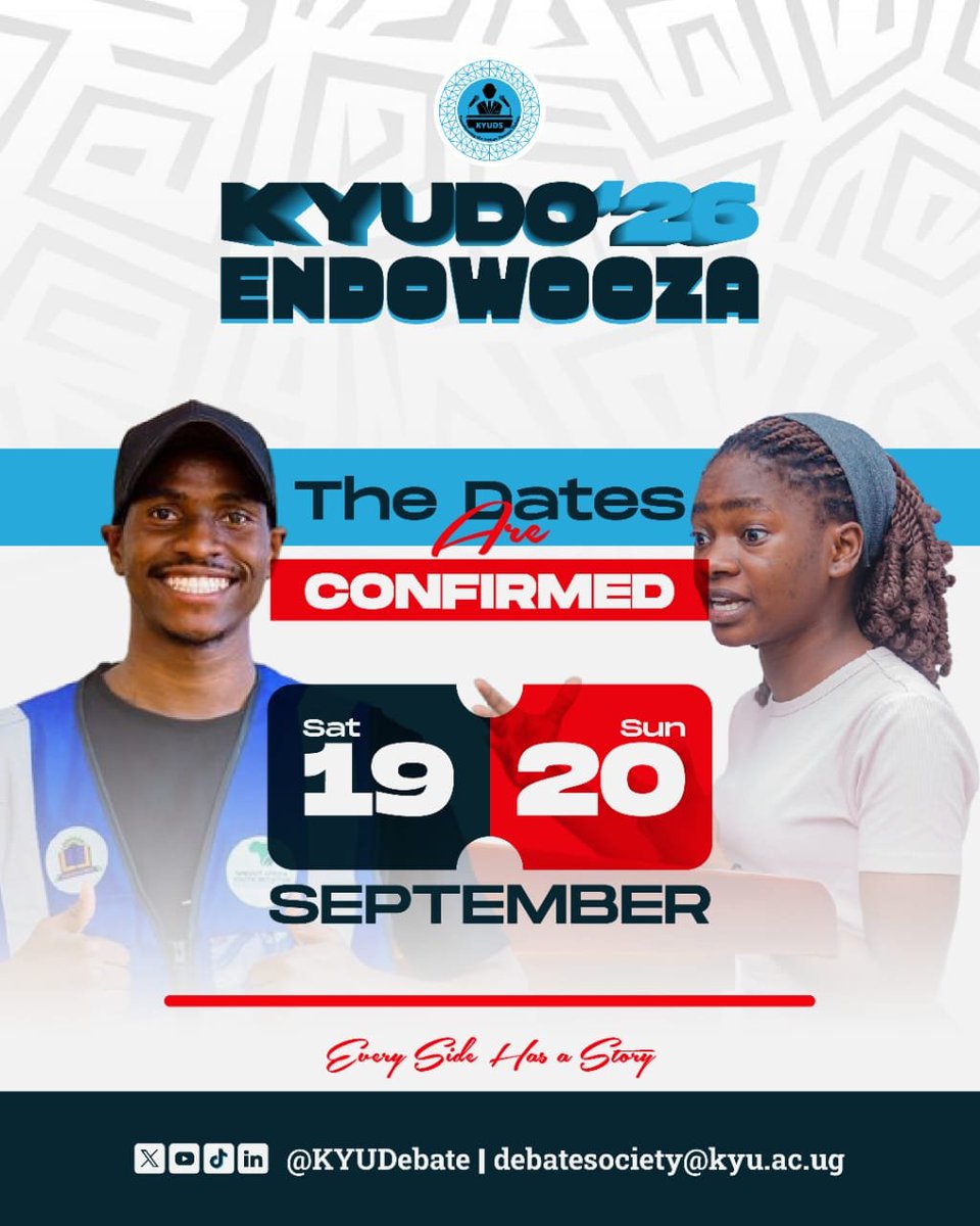 KYUDebate's tweet photo. 📅 The official dates are here!

19–20 September.

The countdown to KYUDO'26 – Endowooza officially begins.

Save the date.

Every Side Has A Story.

#KYUDS26 #KYUDO26 #SaveTheDate #Endowooza https://t.co/A61ly18Xvj