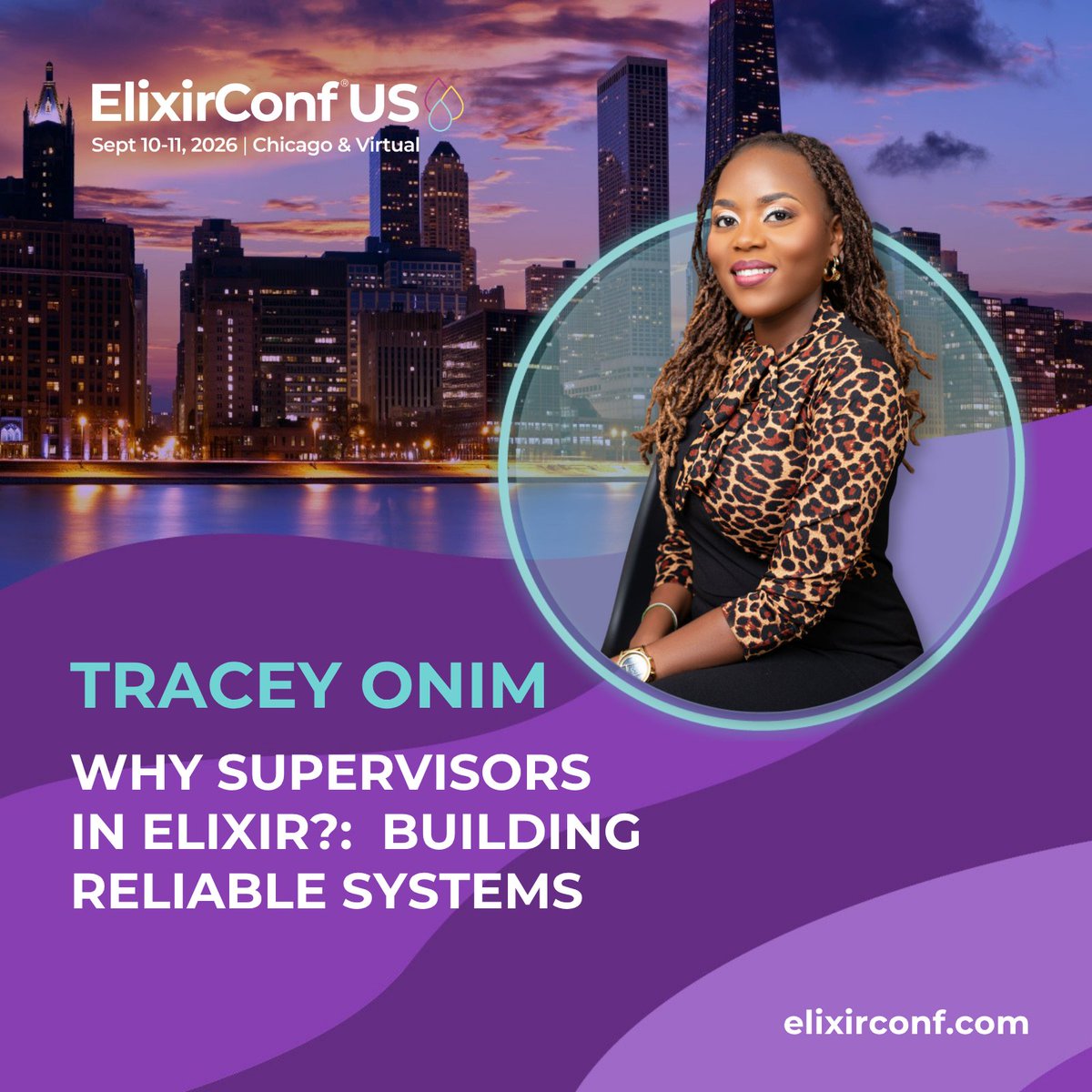 ElixirConf's tweet photo. "Elixir is fault-tolerant" - but why? @PendoTracey (xMoney) breaks down what Supervisors actually do, in simple terms for beginners.
📍 Chicago & Virtual | 📅 Sept 10-11, 2026 Talk: https://t.co/5ChEZ70Uez
Register here: https://t.co/NbykrQW9d8
#Elixir #OTP https://t.co/UAMIdiuLB6