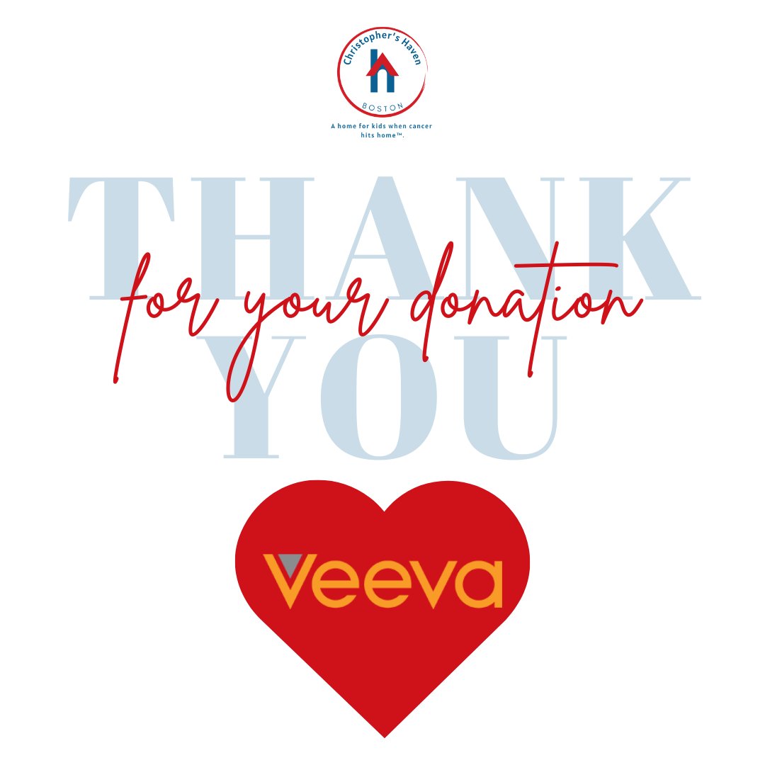 chris_haven's tweet photo. Thank you to Trevor Lee and Veeva for a generous grant to Christopher’s Haven in honor of Trevor being named a 2026 Veeva Hero!

Congratulations to Trevor on this well-deserved recognition, and thank you for supporting families facing childhood cancer. 💙 https://t.co/EEt3ZvSzvF