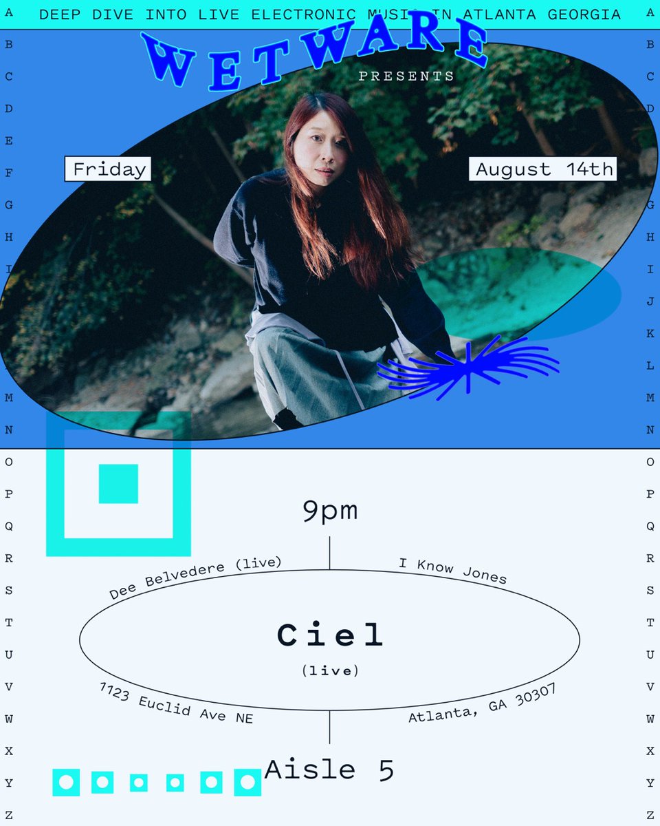 Aisle5atl's tweet photo. Dee Belvedere (Live) and I Know Jones added to the Ciel live performance for WetWare on Friday August 14th at Aisle 5.

Tix: https://t.co/GwoJnKyTEm https://t.co/hpjXj94gDD
