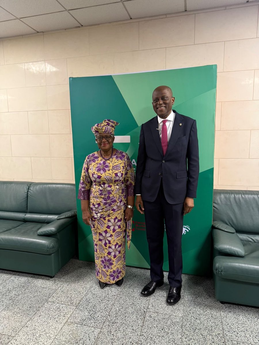 NOIweala's tweet photo. At the 7th Africa Emerging Markets Forum Conference in Abuja, Nigeria, giving a keynote address on „Strengthening Global Resilience in an Era of Geoeconomic Uncertainty: The Role of Rules-Based Cooperation and Inclusive Growth“. This was followed by a fireside chat with H.E. Governor of the Central Bank of Nigeria, Olayemi Cardoso @cenbank. Also with Dr. Harinder Kohli, Director and Chief Executive of the Emerging Markets Forum. Among other important participants were @suman_bery, Former Deputy Chairman, @NITIAayog (National Institute for Transforming India); @IndermitGill, Chief Economist of the @WorldBankGroup; and Menachem Katz, Senior Advisor of the Emerging Markets Forum.