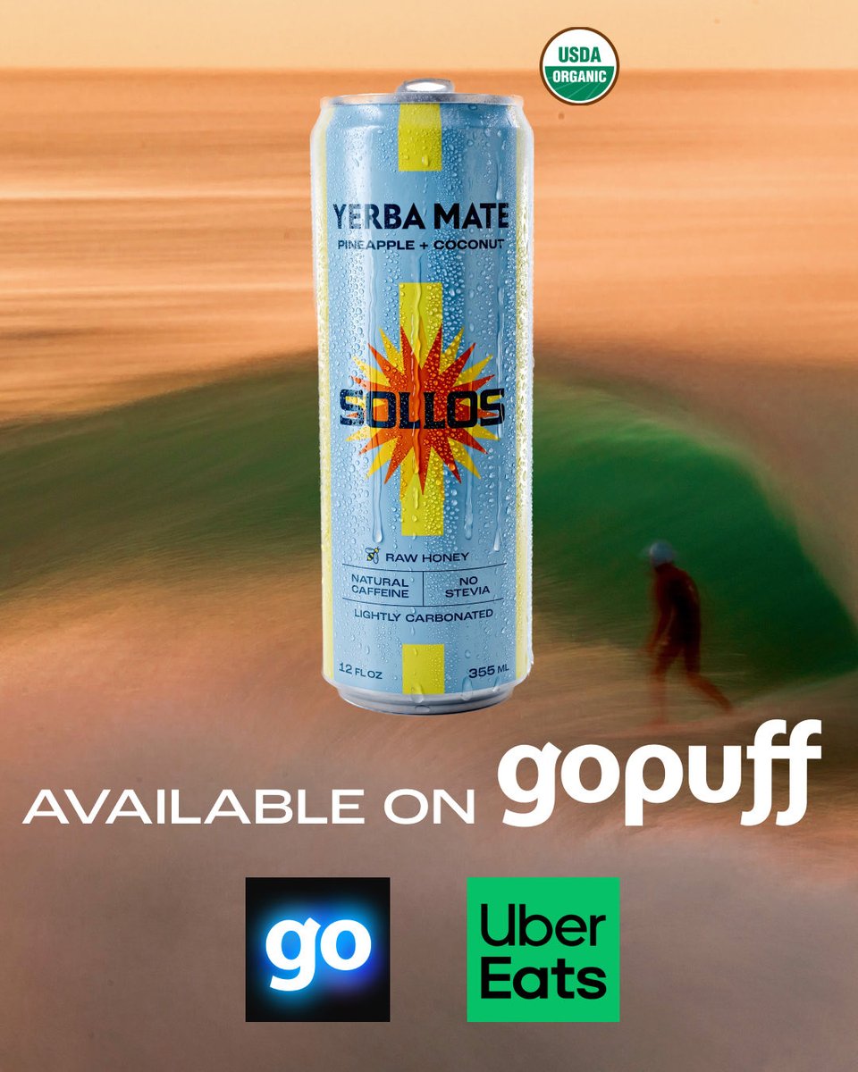 SOLLOSyerbamate's tweet photo. Pt. 1 of where we’re available on @gopuff!
#SOLLOS #YerbaMate #Florida #America #GoPuff https://t.co/YQKo9c4yrU