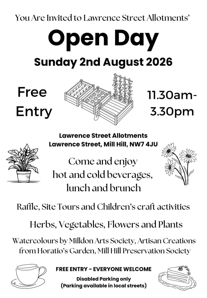 InsideMillHill's tweet photo. So excited, happening this weekend

Lawrence Street Allotments in Mill Hill - Open Day

You’re all Invited, Sunday 2nd August https://t.co/mqDMnnBZHb