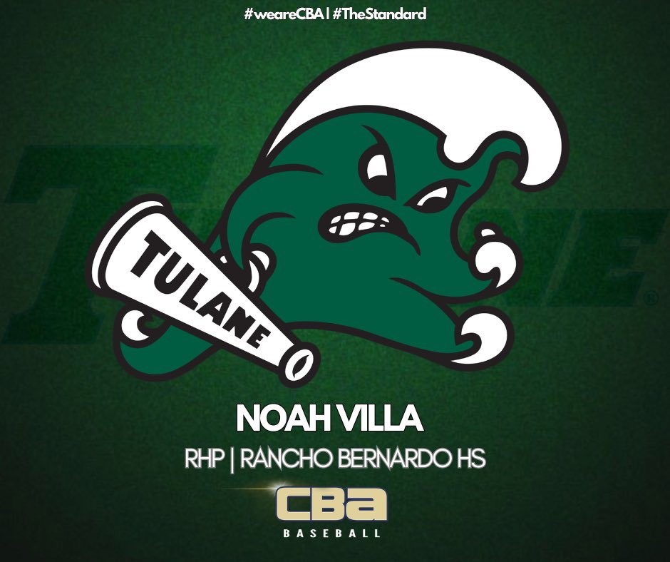 CBABaseballUSA's tweet photo. Congratulations Noah Villa | 2026 RHP Rancho Bernardo HS | committed to Tulane 

#weareCBA | #TheStandard https://t.co/5oV9veDg1W
