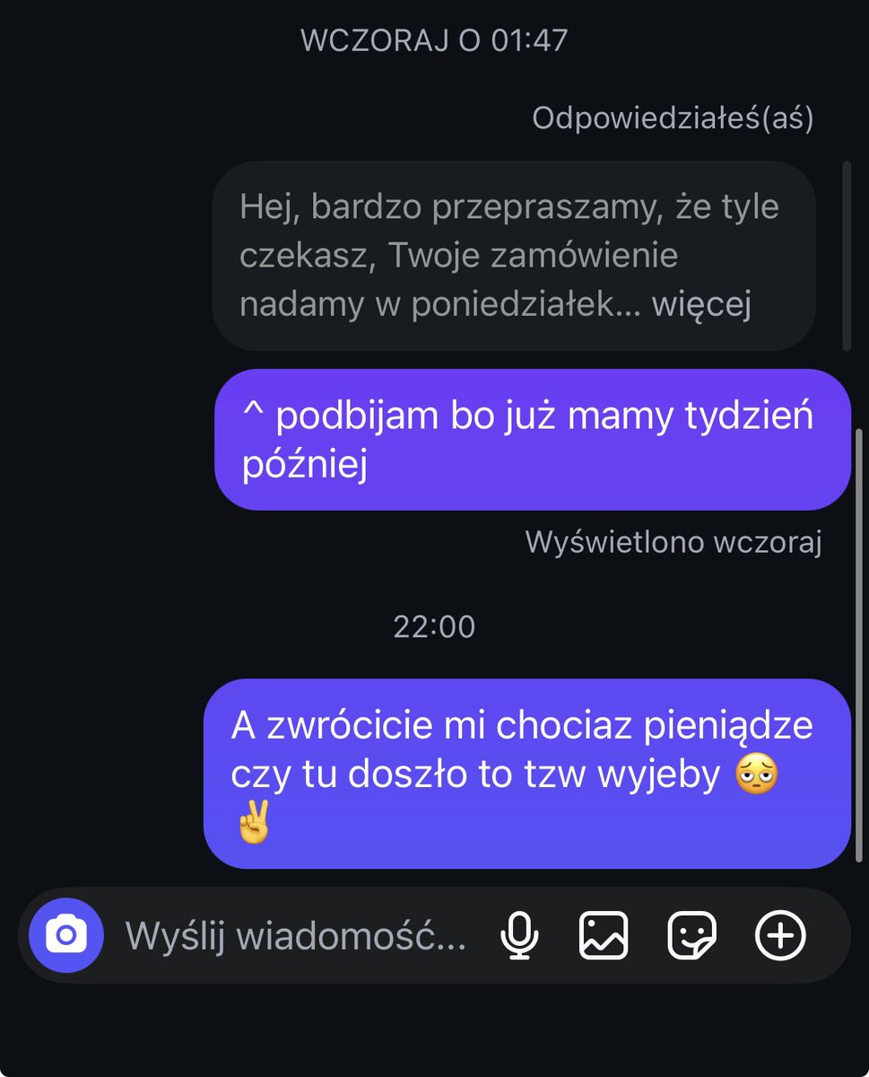 majlovrah's tweet photo. Takie tam ponad pultorej miesiąca czekam sobie se sobiutko na zamuwienie z polskiej marki ✌️🙄🤞 https://t.co/PneqS2exMh