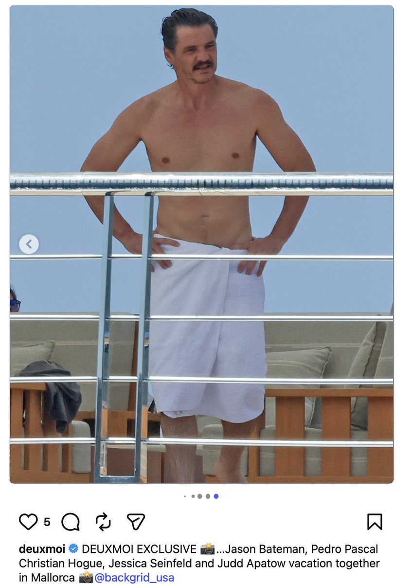 dandoon_danya's tweet photo. pedro pascal purported supporter of palestine dating a zionist and vacationing with the seinfelds who paid big $$$ to harass student pro-pal organizers is proof positive that so few celebs are actually principled in practice and often much of the talk is performative. gross. https://t.co/AlhjIVOn0v