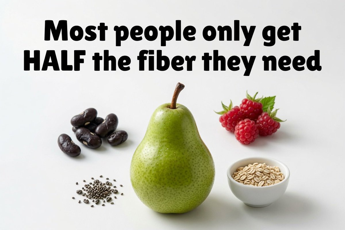 RGVDietitian's tweet photo. 🥦 Nutrition Fact of the Day

Most adults only get about half the fiber they need.

Women: aim for ~25g
Men: aim for ~30–38g

One of the simplest upgrades with the biggest payoff:

More fiber → better gut health, steadier blood sugar, lower inflammation, and longer-term heart protection.

Easy win today: add ½ cup black beans, a pear with the skin, or a handful of raspberries.

What’s your favorite high-fiber food? 👇
#Fibermaxxing #NutritionFact #RGVDietitian