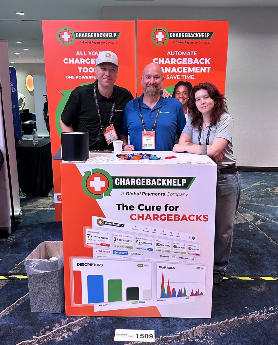 Chargeback_Help's tweet photo. Mission accomplished at Affiliate Summit East in NYC! Thanks to everyone who stopped by our bustling booth to meet Adam, Dwayne &amp; Violet to discuss chargeback-busting strategies that empower next level growth. Thanks ASE for another fantastic event!
#AffiliateSummitEast #ASE2026 https://t.co/QzP1A36GCZ