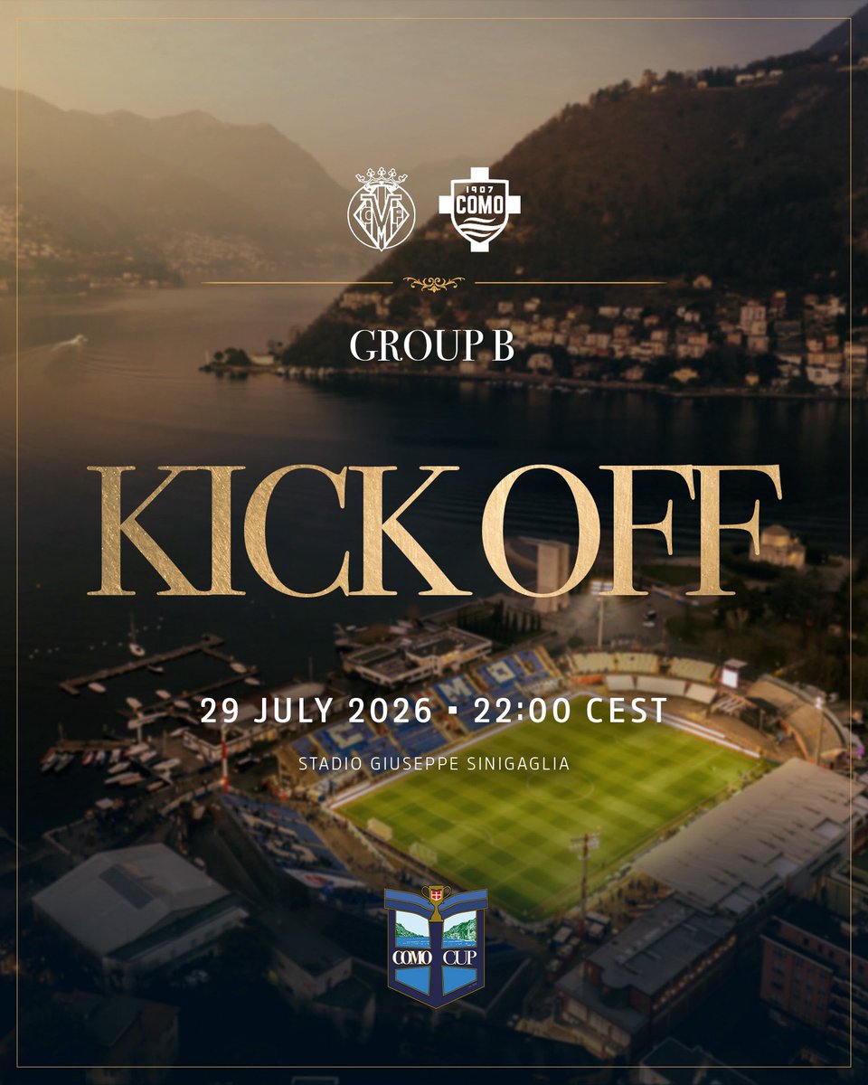 Como_1907's tweet photo. Last match for Group B
Como v. @VillarrealCF 

📺 Watch live on Como TV: https://t.co/1XyxXLjzCl https://t.co/8W93I4KjpX